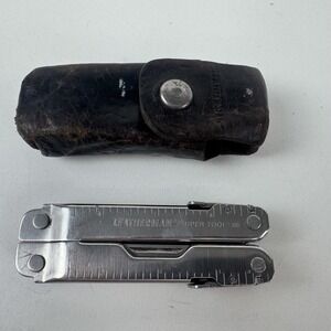 Vintage Leatherman Super Tool 300 Multi-Tool Pliers Leather Stainless Steel EDC
